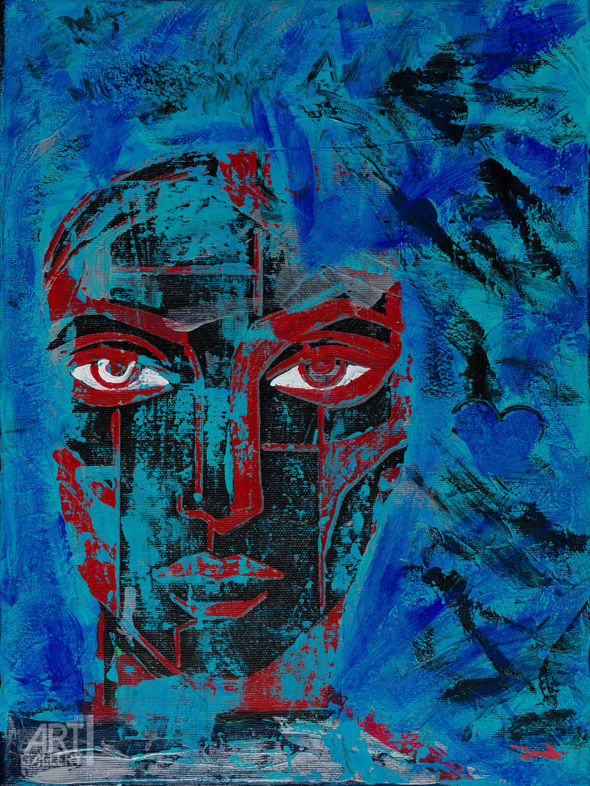 Face Turquoise/Red